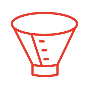 red icon of a pet post-surgery collar